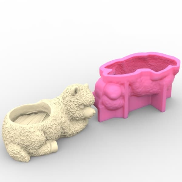 Betonform DIY Håndlavede alpaca blomsterpotter Gips Epoxyharpiks
