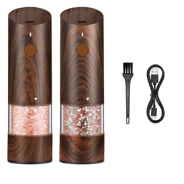 Electric Salt and Pepper Grinder Set - Automatic Pepper and Salt Mill Refillable with 6 Adjustable Coarseness Settings (FMY) As Shown As Shown