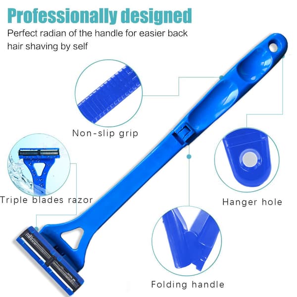 Sammenklappelig barbermaskine med udskiftelige blade Blå Blå Blue