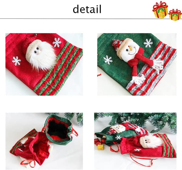 Store julestrømper Julemanden Snemand Rensdyr Sæt Tasker Jul DXGHC