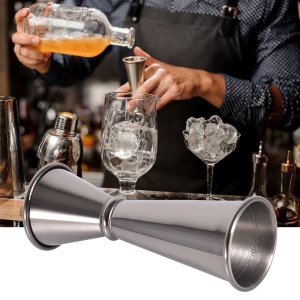 304 Stainless Steel Bar Wine Cocktail Shaker Double Jigger Bartender Measuring Tool Accessories Black