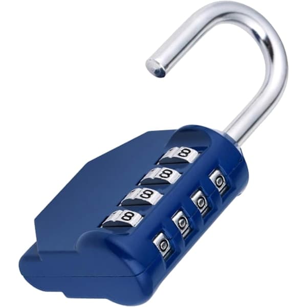 Combination Padlock, 4-Digit Code Lock, Gym Padlock, School Locker Lock, Weatherproof Outdoor Combination Lock Blue_tfrf Blue Blue