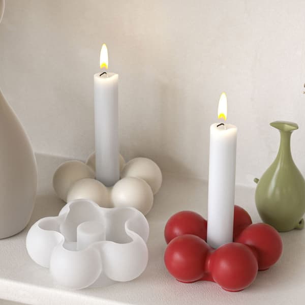 Silicone Mold for Creating Flower-Shaped Candlestick Desk Decoration