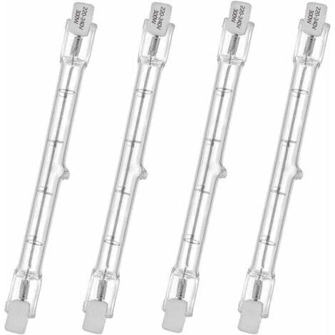 HaloLine halogenrør, R7S-sokkel, T3 halogenrørlampe, 230V, 300 watt, 118 mm, varmhvit - 2800K (4 stk)