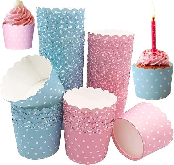 100 stk Bagepapirkopper, Papirmuffinsforme, til Hjemmeovn
