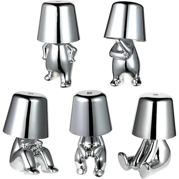 LED Bordlampe, Liten Gylden Mann Nattlampe