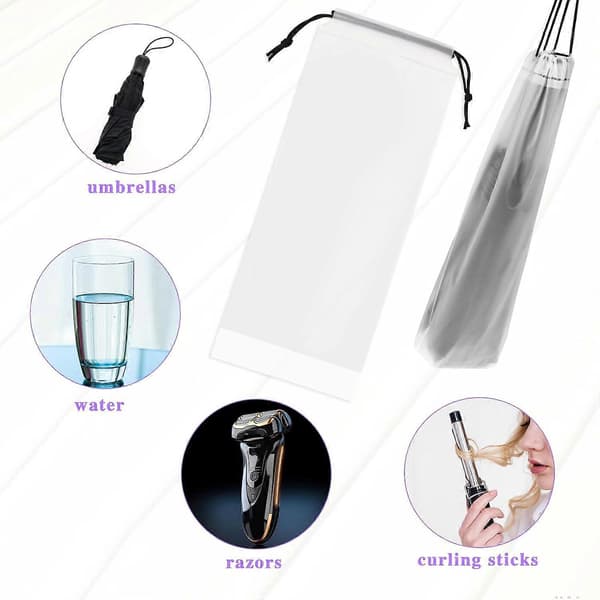 6-pack Waterproof Umbrella Bags - Drawstring Wet Umbrella Covers for Travel
