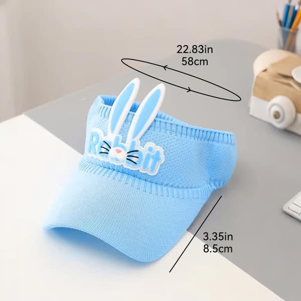 Solskjermlue for barn jenter gutter, kanin sportscap beskyttelse utendørsaktiviteter cosplay hodeplagg rosa