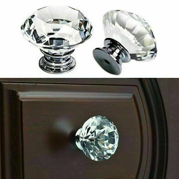 12-pack Hem Klar Diamant Kristall Dörrknopp Kristallklar