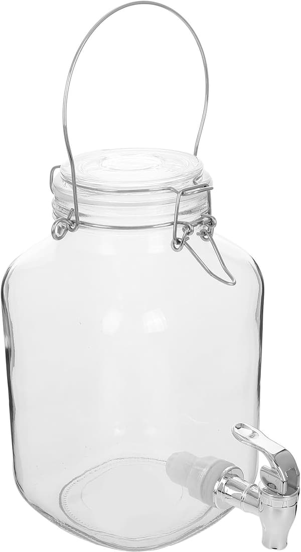 Stor glasburk med lock 3000 ml kapacitet Förtjockad förseglad design