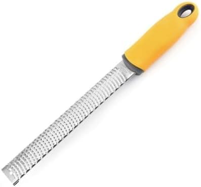304 Stainless Steel Multifunctional Grater with Practical Protection for Home Use - Ideal for Grating Cheese, Zesting Lemons (Yellow)