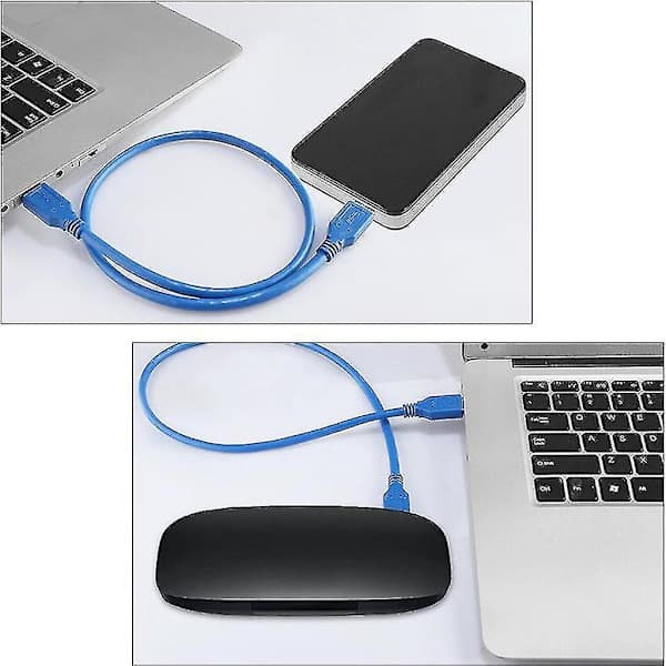 Dobbelt USB-kabel med hanstik, USB til USB, til harddisk-kabinetter, laptops, ny