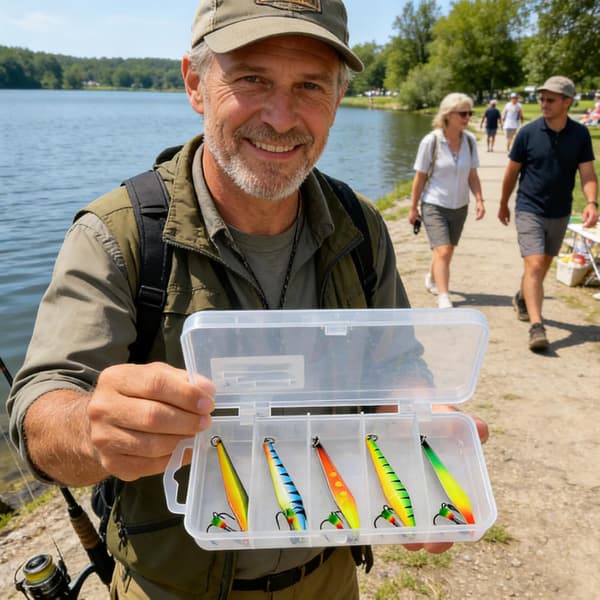 Jigfiskesluker, 5 stk, reflekterende, realistiske -