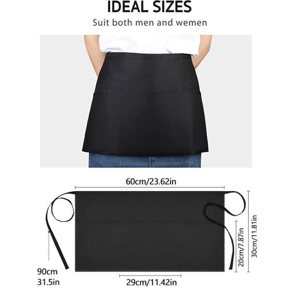 Waist Apron, Waterproof Chef Apron, Half Kitchen Apron with ,ZQKLA