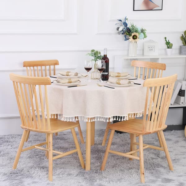 [LD]Round tablecloth Compatible with 120 cm in linen and cotton, washable, stain-resistant tablecloth with