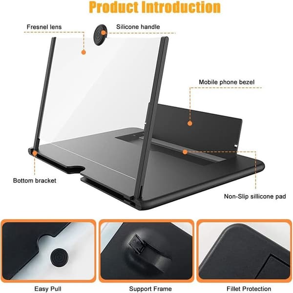 16'' Screen Magnifier Magnifying Glass, 3D Phone Screen Magnifier,