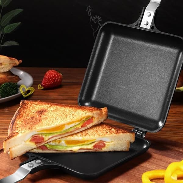Dobbeltsidig stekepanne - Non-stick belegg - Frokostmaskin - Aluminiumslegering - 35x15,5 cm