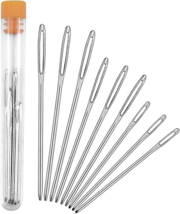9 Pieces Sewing Needles Leather Needles Large Eye Needles Blunt Rou DXGHC