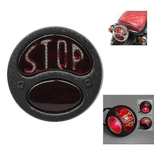 Universal Stop 12v Motorcykel Cafe Racer Retro Rød Baglygte Bremselys Stoplys Lampe