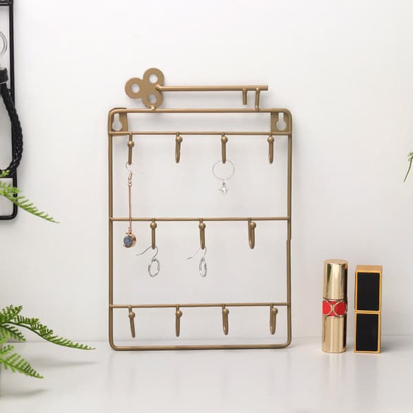 Key Holder Decorative Wall Mounted 11 Hooks Key Rack for Kitchen Office Coppery Coppery