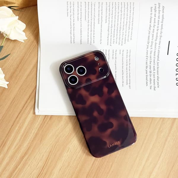 Cute Phone Case for iPhone 17 Pro Max Shell Turtle Pattern Leopard Full Camera Protection Slim Shockproof Cool Trendy Aesthetic-Brown Amber