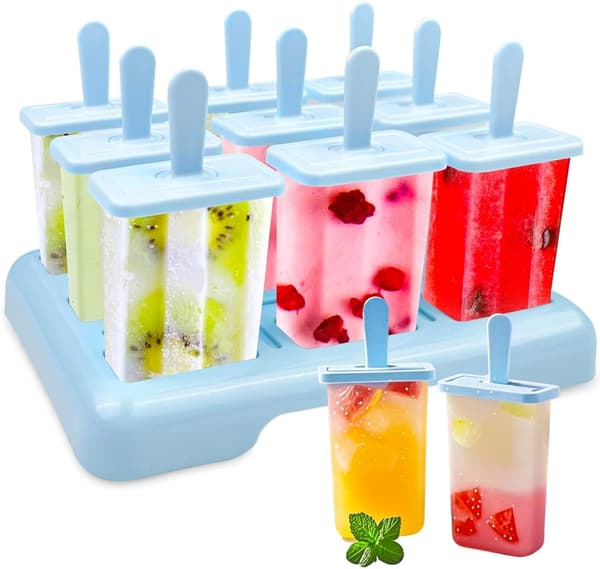 Isforme, ispindeforme, 9 genanvendelige isforme, BPA-fri (blå)