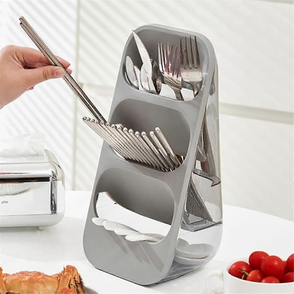 Multifunctional Kitchen Storage Rack for Utensils & Cutlery, Draining Rack, Holder for Forks, Spoons, Knives