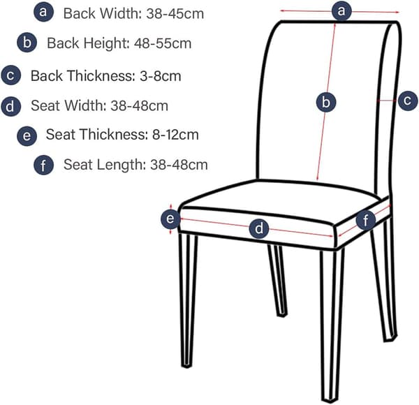 6 stk elastiske moderne stoltrekk, avtakbare vaskbare stretch