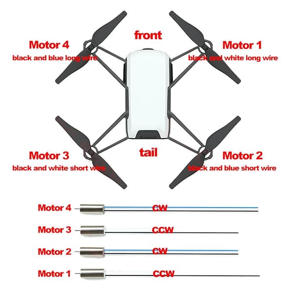 4 pcs for DJI Tello Motor 8520 Brushed Motor Replacement Repair Part For Tello Ryze Tello Edu Drone