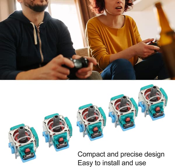 5-pak Erstatningsjoystick til PS5, Ny Analog Stick Tommelfingerenhed til Præcis Styring af Håndkontrollen, Holdbart PS5-tilbehør