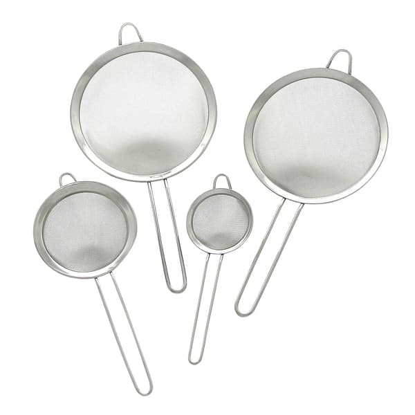 Sett med sil i rustfritt stål (4 deler)