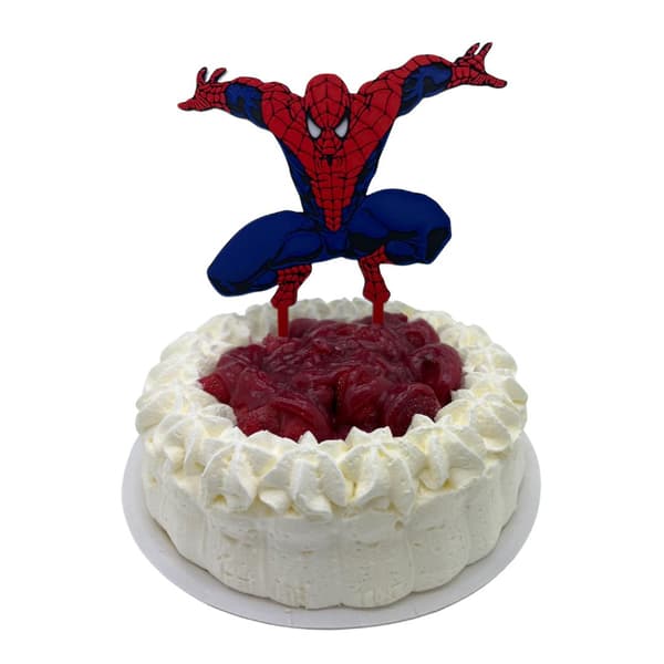 Spiderman-juhlakakun koristepäällinen, punainen