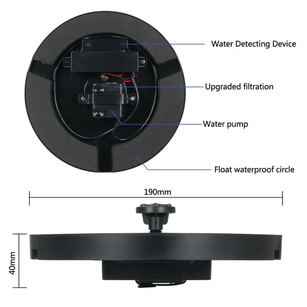 LED-solfontän för utomhusbruk med färgglada LED-lampor, batteri och solpump-XF14-