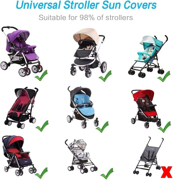 Universal Stroller Sun Shade Anti-UV UPF50+ Hood Adjustable