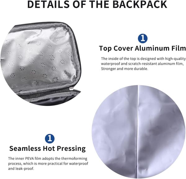 Insulated Cooler Backpack Picnic Lunch Bag 18L Large Capacity Waterproof Cooled Food Container