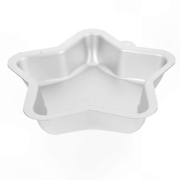 Stjerneformet non-stick kakeform, bakeform i aluminium for bursdagsfester, 24x23x4.8cm, sølv, 1-delt 25-26