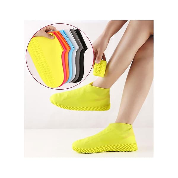 12 pcs Silicone Waterproof Shoe Covers - Resistant Rubber Boots Covers Accessories For Outdoor Rainy Days