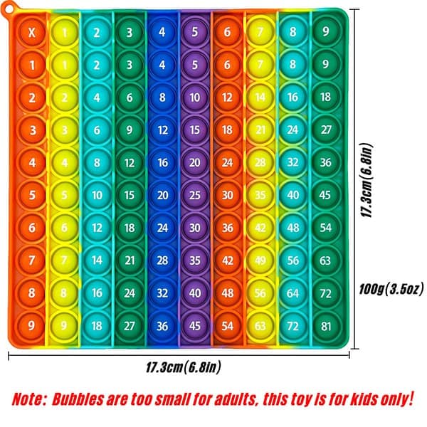 9x9 Multiplikation 1-100 Regne Fidget Legetøj, Silikone Push Bubble Matematik Læringsnummer Pædagogisk Legetøjsgave til Børn