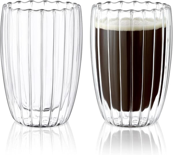 450 ml Dobbeltvæggede Glas Krus Kaffe Kopper, Cappuccino Latte Glas Te Kopper Varmebestandige Glas Kopper til Kaffe