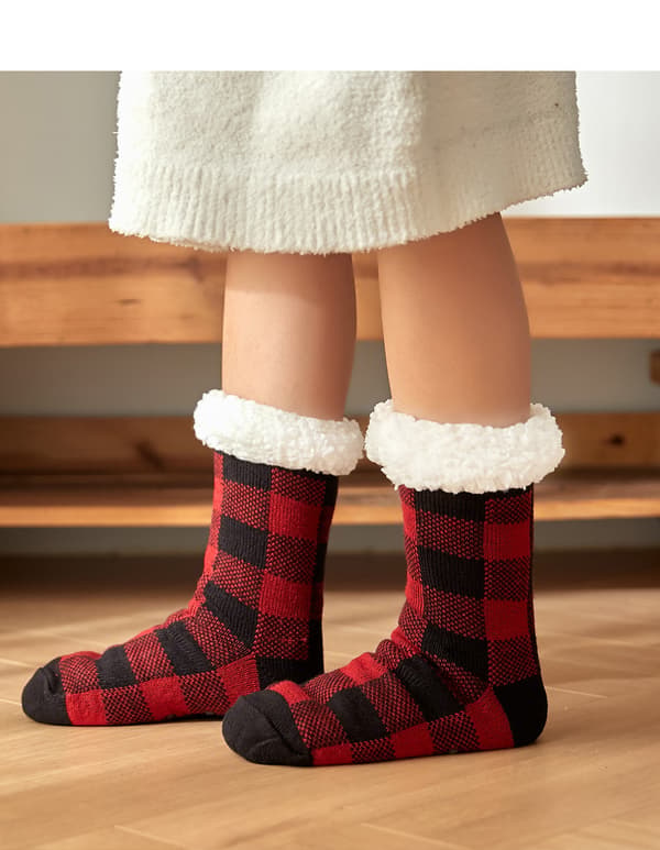 Women's Fluffy Fleece Lined Winter Slipper Socks