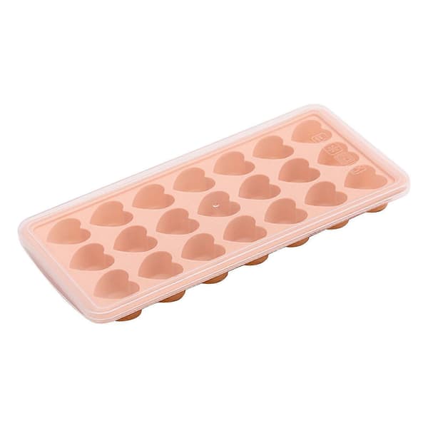 Silicone Ice Mold Easy Release Ice Molds 21 Ice Molds Suitable for Cocktail Whiskey Chocolate, Silicone Heart-shaped Ice Cube Mold With Lid