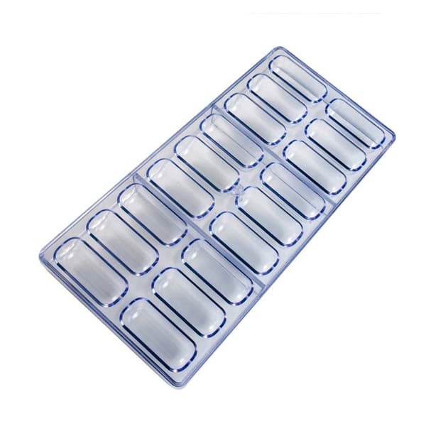 18 Hulrum Oval Formet Chokoladeform Plast Bageform til Slik Bonbons