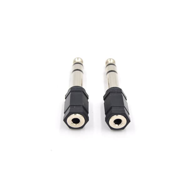 6,5 mm til 3,5 mm tokanals lydadapter nikkelbelagt