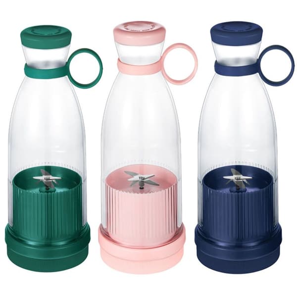 Rechargeable Blender Fruit Juicer Mixer 6 Blades Portable Electric Juicer Maker Fruit Blender Fruit Extractors-Pink