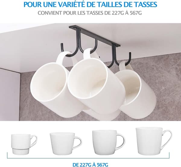 Hanging Mug Holder Under Cabinet, Storage Hooks in DXGHC