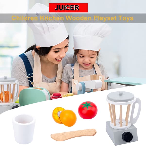 Wooden Toy Kitchen, Play Kitchen, Kitchen Utensils, Toy Set, Juicer