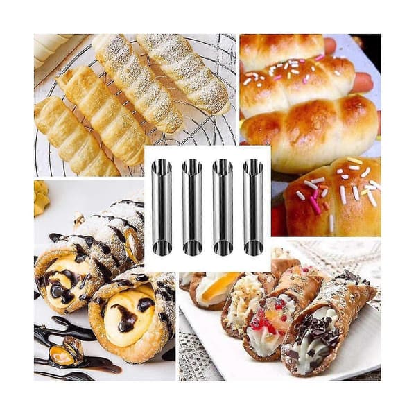 30 stk Cannoli Rør Forme Sæt Rustfrit Stål Non-stick Flødehorn Danske Bageforme Til Skaller Cr (FMY) Silver