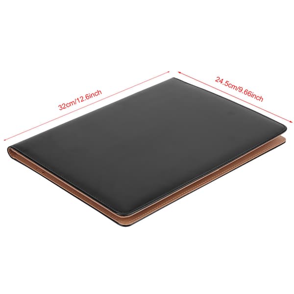Multifunctional A4 PU Folder for Business Documents, Conference Folder, Organizer Bag with Card Slots, Black