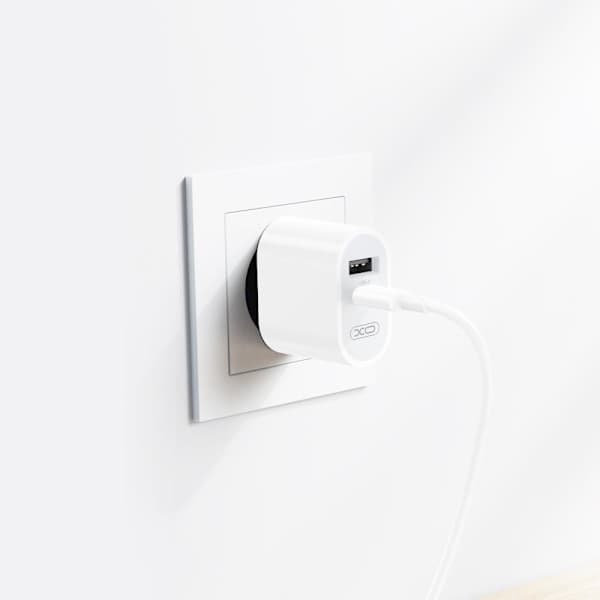 Dobbeltport Hurtig USB-C Oplader til iPhone 11/12/13/14,15, Samsung Hvid
