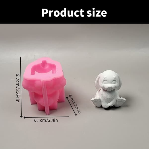 Silikoneform 3D Kaniner Lysforme Støbeforme Lysfremstillingsforme